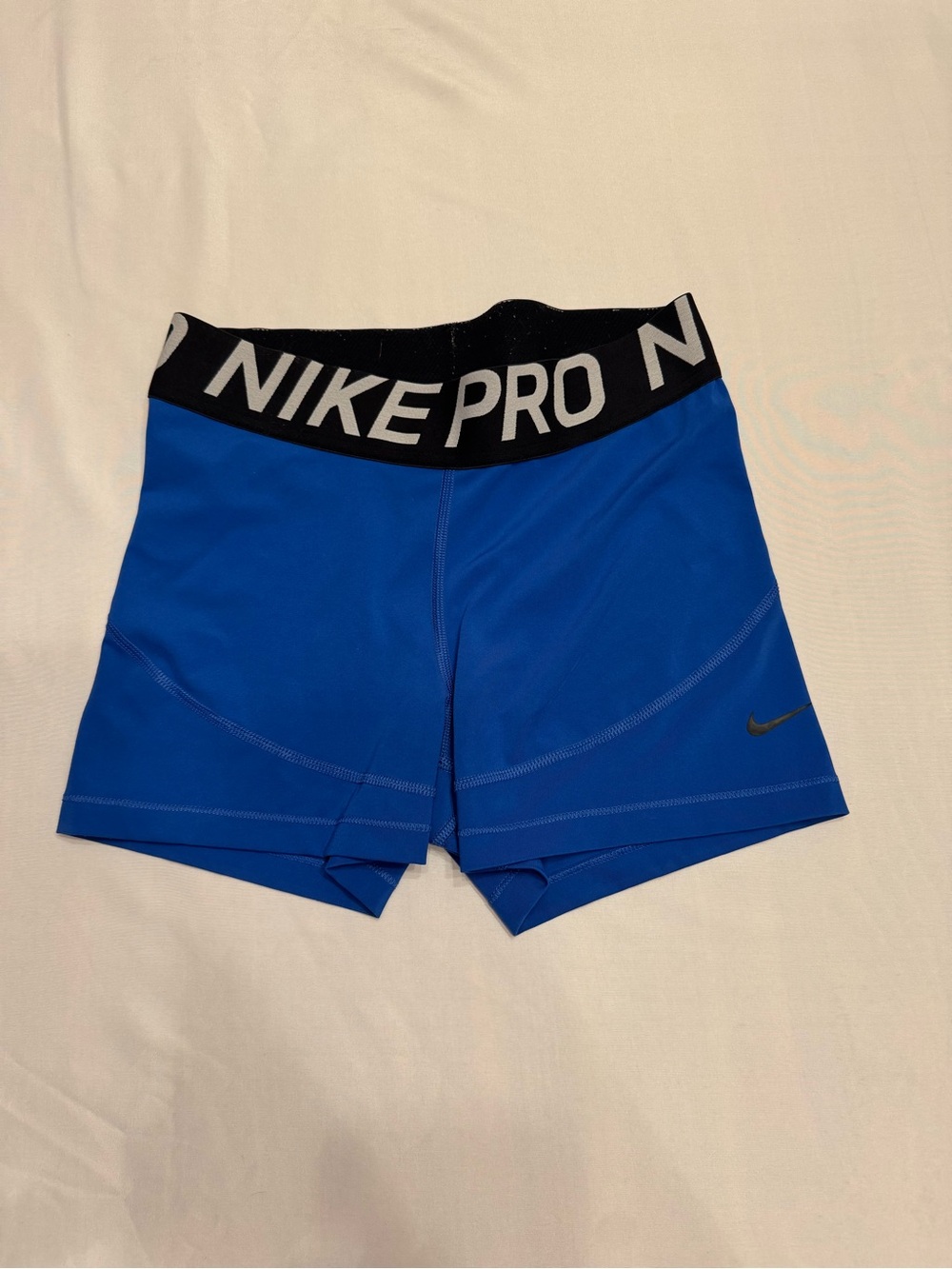 Nike Blue Dri-FIT Pro Compression Shorts with Black Logo Waistband